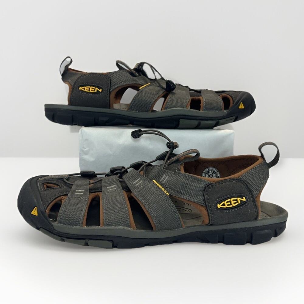KEEN Men's 11.5 Waterproof Hiking Sandals Raven Tortoise Shell 1014456